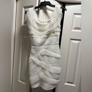 BCBGMaxAzria Ivory / White mini cocktail bachelorette reception dress